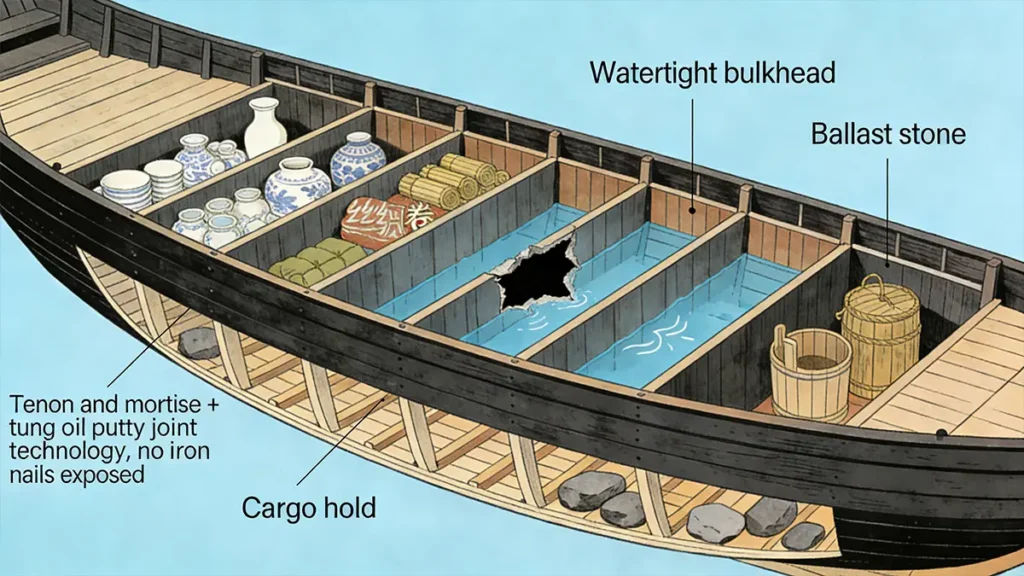 Watertight bulkheads gave Zheng He’s ships exceptional survivability—a technology Europe wouldn’t adopt until the 1700s.