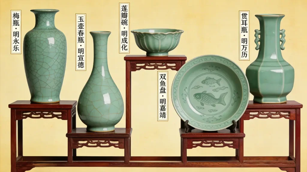 Showcase of typical Song Dynasty Longquan celadon artifacts