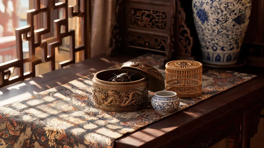 Xuande period cricket pot and cricket cage in the imperial palace