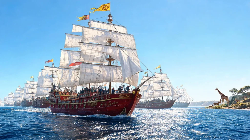 Zheng He's treasure fleet sailing across the Western Ocean